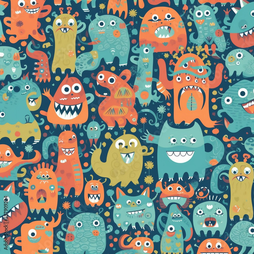 Pattern full of monsters