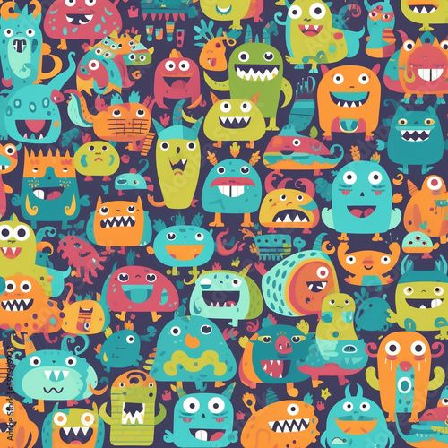 Pattern full of monsters