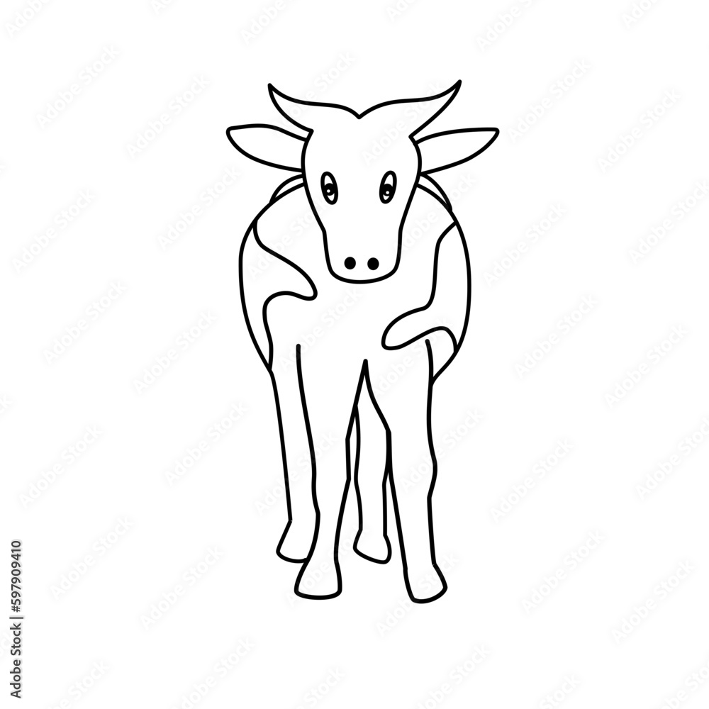 Hand drawn farm cows