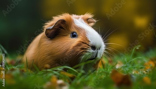 guinea pig in a grassland, couples, ai, ai generative, illustration