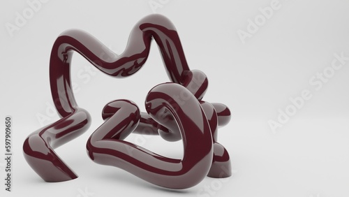dark brown tube abstract illustration isolated on white background.