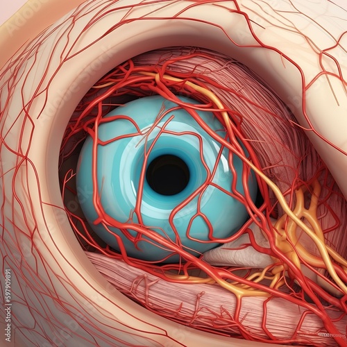 Human eye anatomy. Inner structure. generative ai