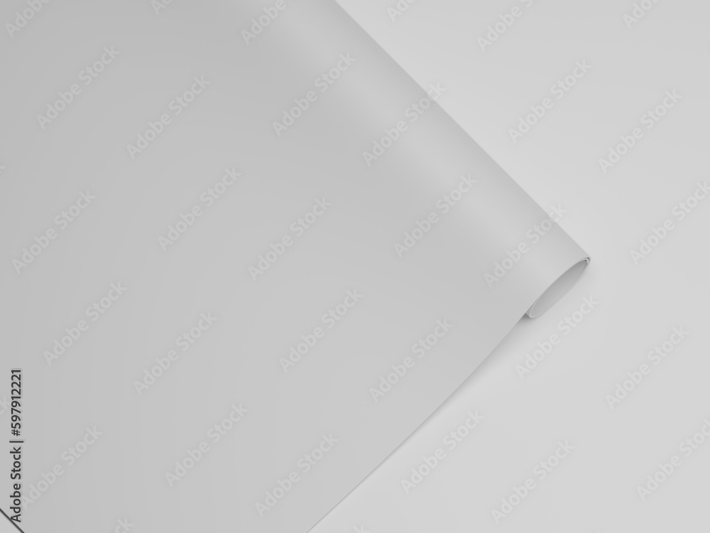 Rolled canvas 3d rendering with white background Rolled canvas 3d rendering with white background