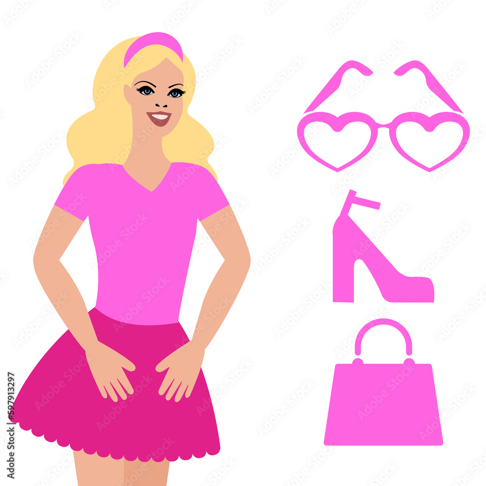 Hot pink trendy barbiecore aesthetic accessories Hot pink trendy barbiecore aesthetic accessories
