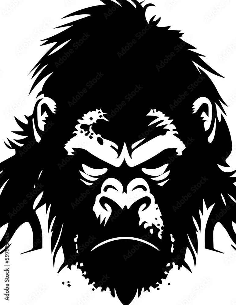 Angry Gorilla Head Vector Logo Fitness Sports Icon Tattoo SVG Stock ...
