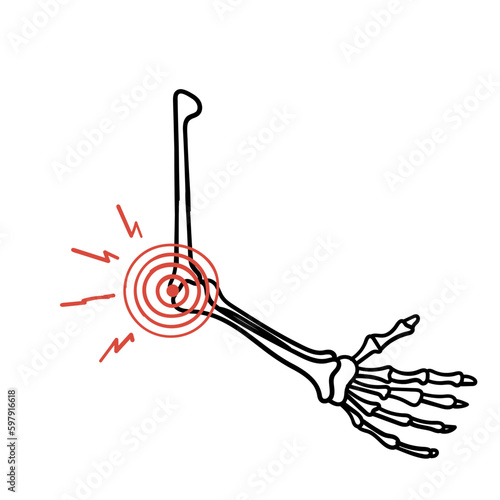 hand drawn doodle bone joint pain illustration