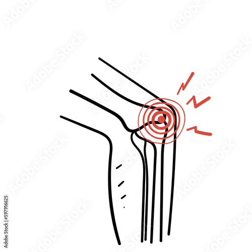 hand drawn doodle bone joint pain illustration