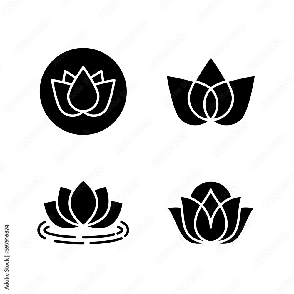 Lotus icon vector illustration logo template for many purpose. Isolated on white background. Lotus icon vector illustration logo template for many purpose. Isolated on white background.