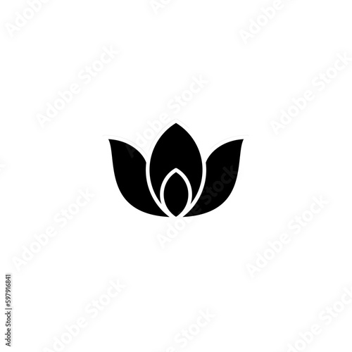 Lotus icon vector illustration logo template for many purpose. Isolated on white background.