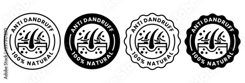 100% natural, anti dandruff logo icon for shampoo or hair oil design.