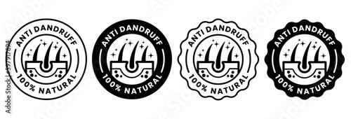 100% natural, anti dandruff logo icon for shampoo or hair oil design.