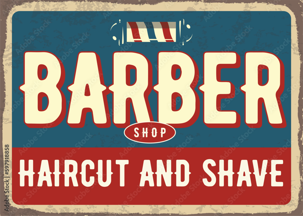 Vintage barber shop promotion poster vector template