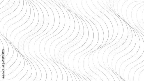 Abstract black wave thin curved lines pattern on white background and texture. Modern stylish. Design linear texture for print, vector illustration. Abstract seamless pattern with lines background.