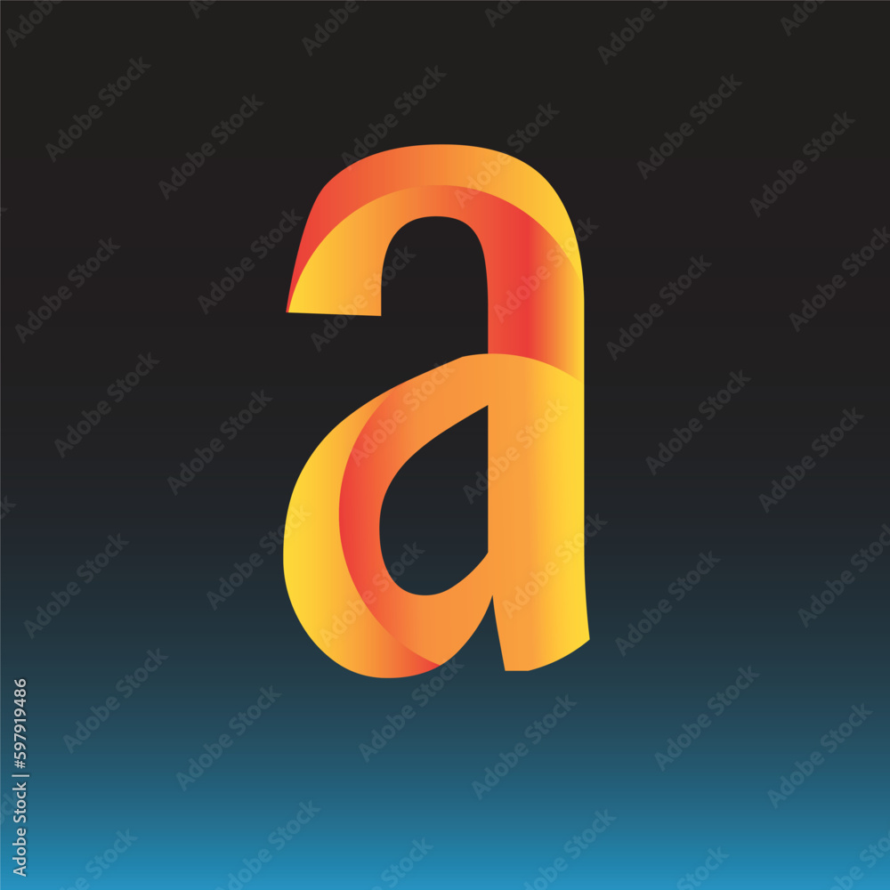 Small a Letter logo golden Shape Vector Small a Letter logo golden Shape Vector