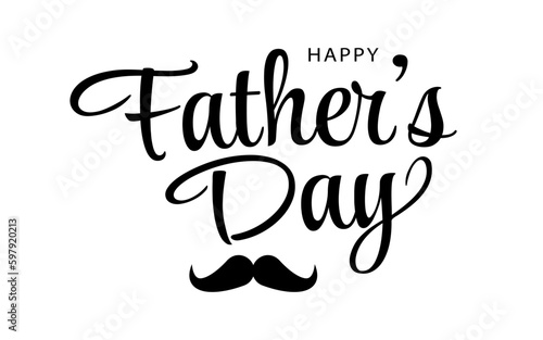 Happy Father's Day hand written lettering . Father's day greeting card calligraphy. Vector illustration