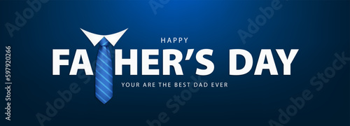 Happy Father's Day greeting card, banner or poster design. Father's day lettering with necktie. Vector illustration