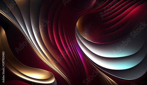 Abstract modern background  purple  gold  wave pattern  ai generated