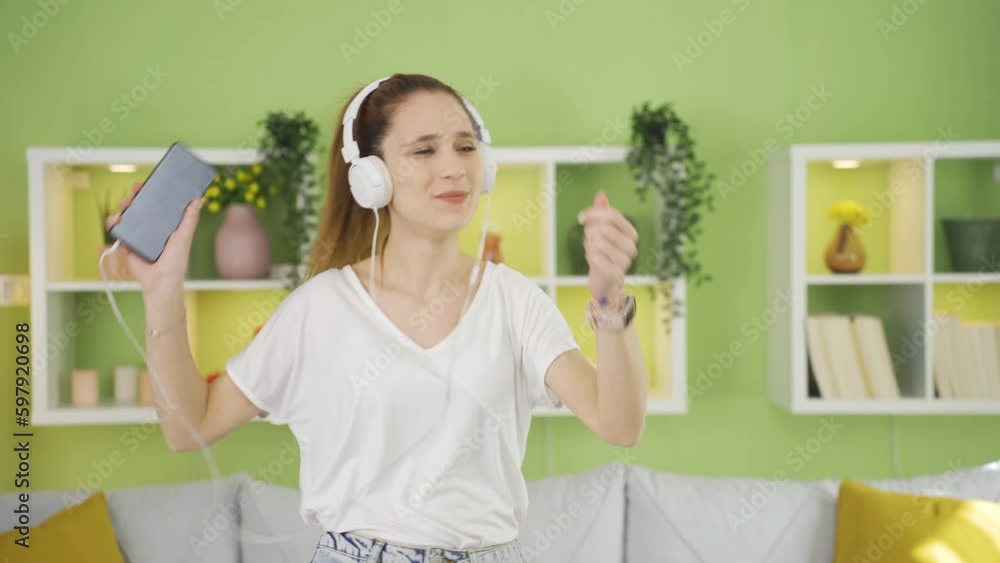 Happy young woman dancing peaceful and pleasant. Happy young woman dancing peaceful and pleasant.