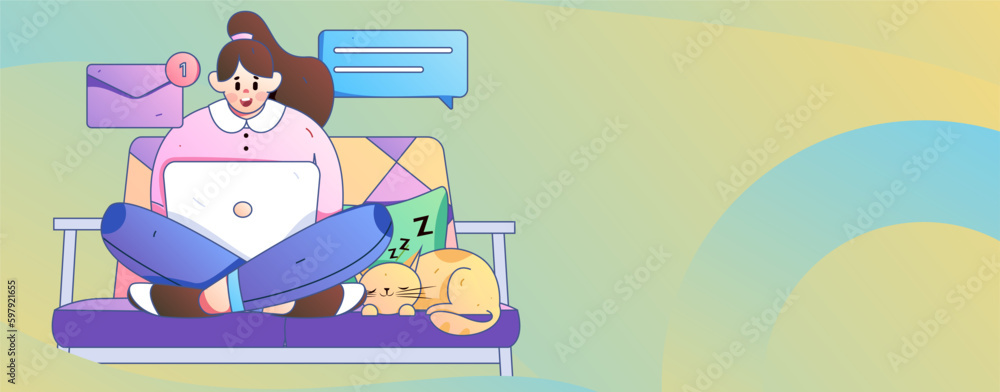 Home interior character scene flat vector concept operation hand drawn illustration
Home interior character scene flat vector concept operation hand drawn illustration