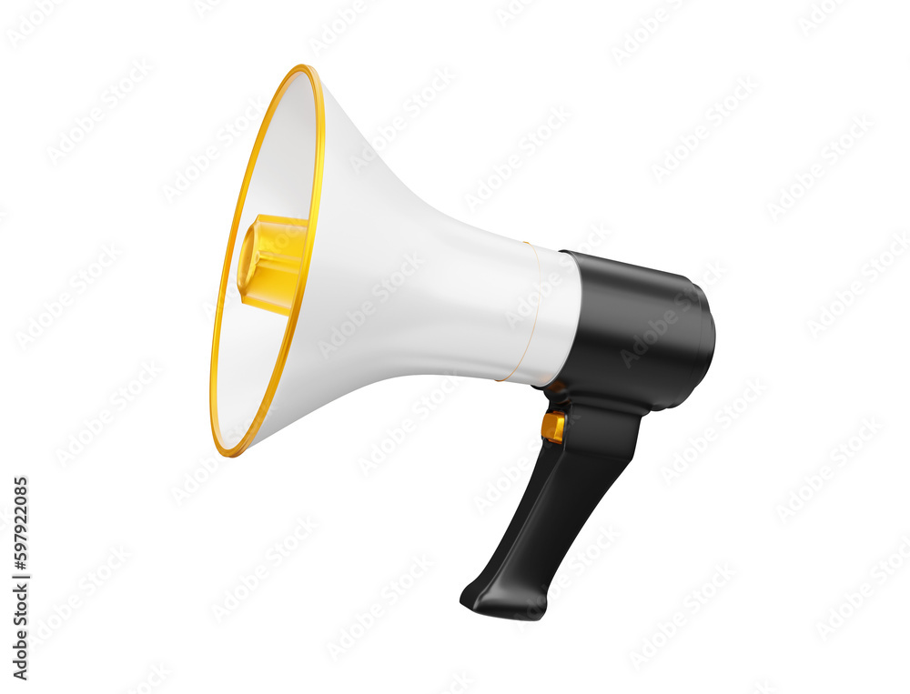 Loudspeaker or white horn megaphone gold and black megaphone as notification speaker icon communication loud ads Simulate 3D Visualization - Clipping Path Loudspeaker or white horn megaphone gold and black megaphone as notification speaker icon communication loud ads Simulate 3D Visualization - Clipping Path