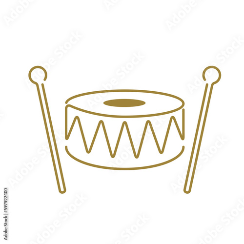 drum and drumsticks vector icon
