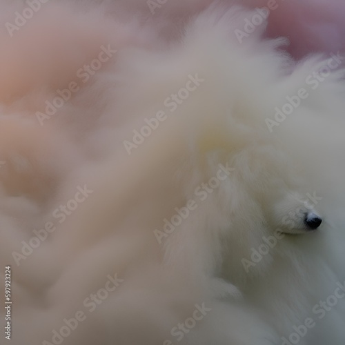 A fuzzy and fluffy texture with cotton candy and fluffy animals4, Generative AI