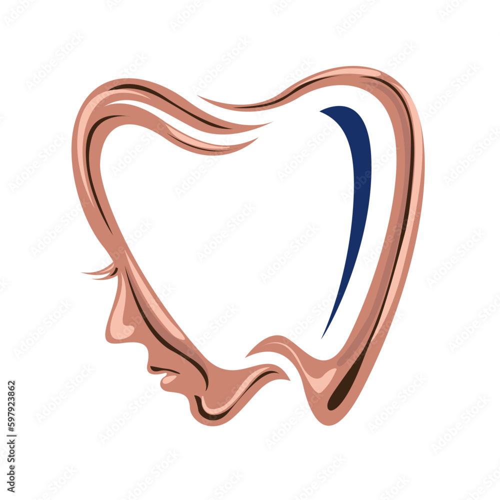 Editable Creative Women with Dental Icon Editable Creative Women with Dental Icon