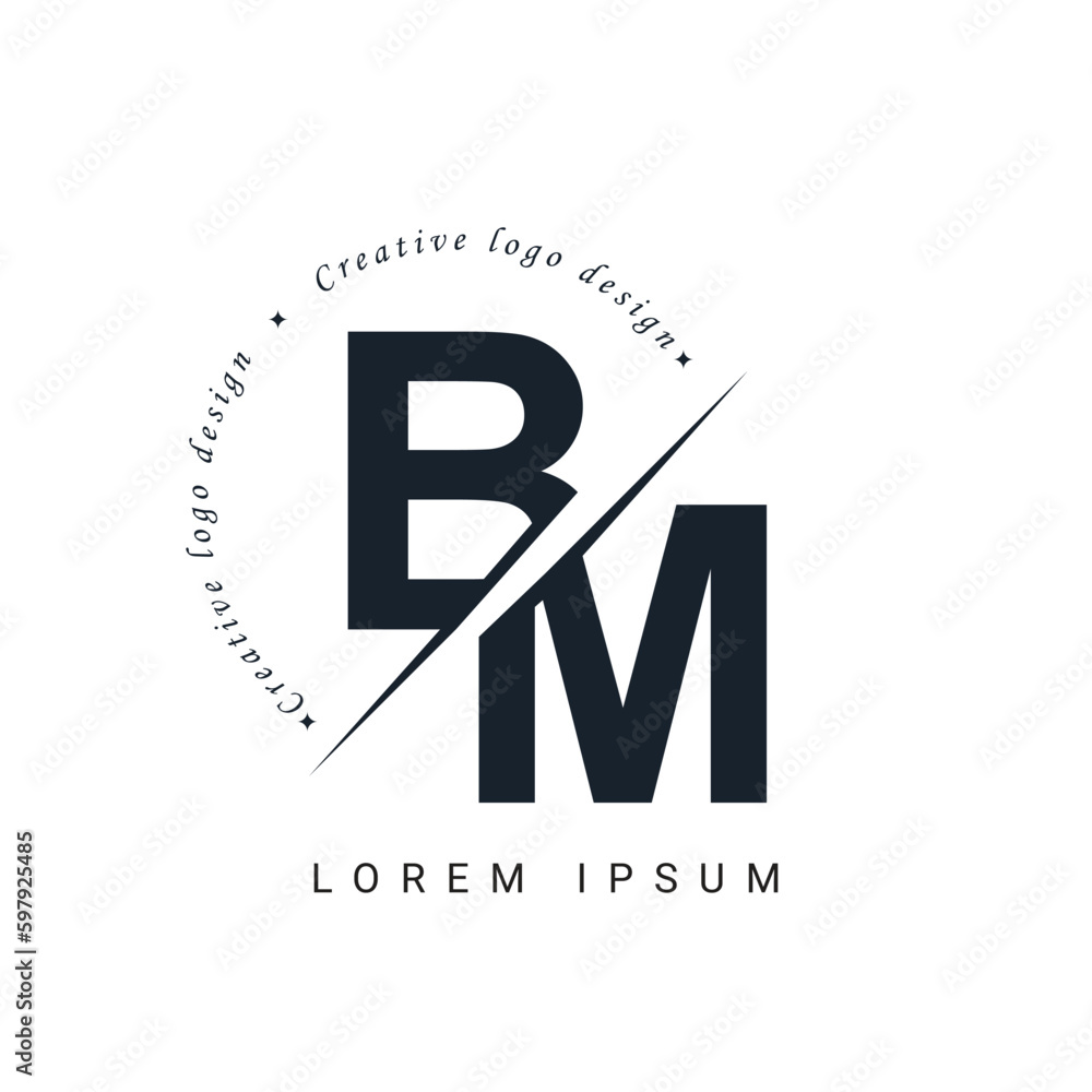 Premium Vector | Bm monogram logo design letter text name symbol monochrome  logotype alphabet character simple logo