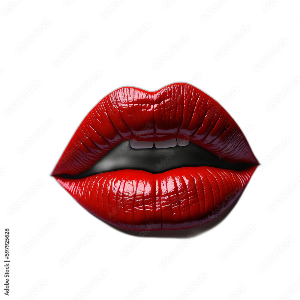 sticker red lips, generated by AI sticker red lips, generated by AI