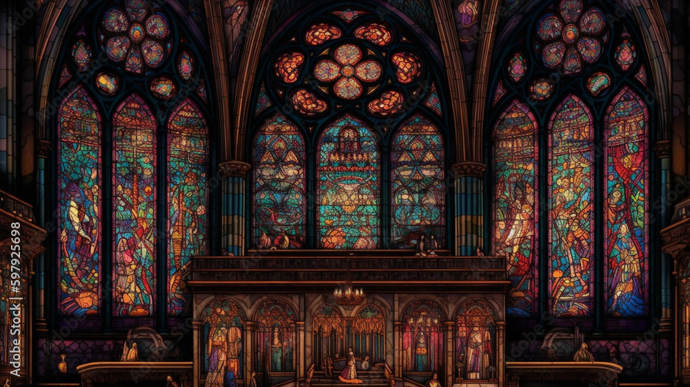 Gothic cathedral created with generative AI software