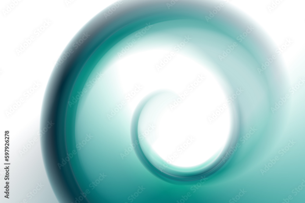 Obraz premium Abstract blurred blue spiral shape on isolated white background with copy space. Illustration concept for graphic design, banner, web site, poster or wallpaper.