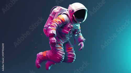 astronaut in trending color palette with Generative AI