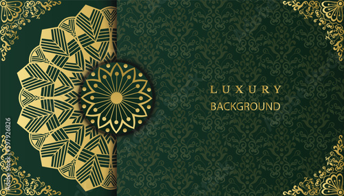 Mandala style decorative ornamental background. Beautiful floral mandala greeting card. mandala design background. Decorative golden floral ornamental frame design.