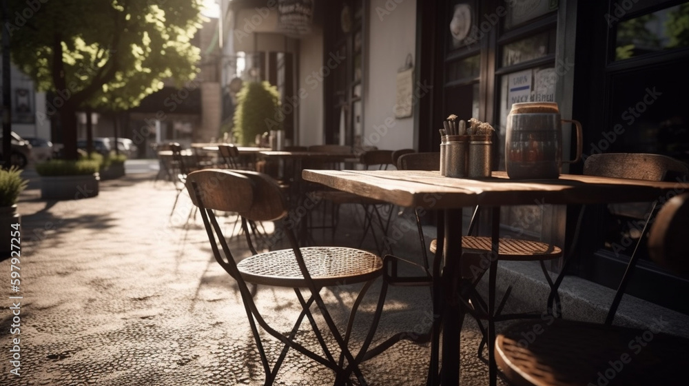 outdoor Premium cafe with Generative AI