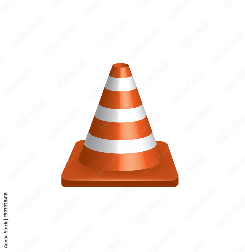 Red traffic safety cone. vector illustration Red traffic safety cone. vector illustration