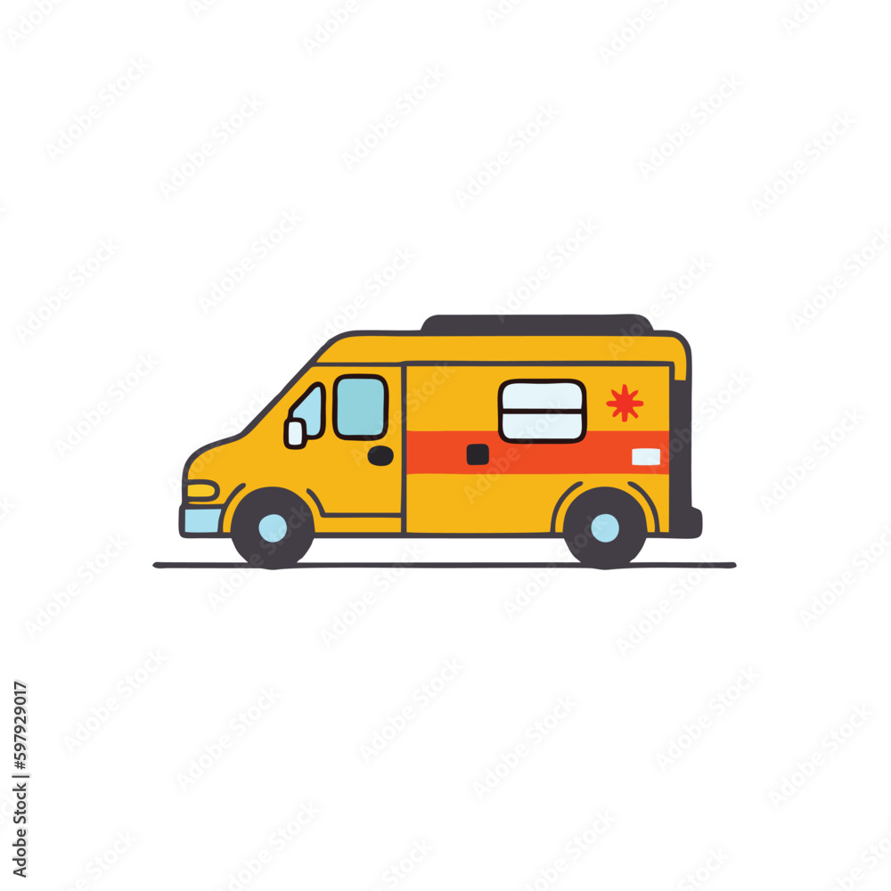 Adobe Illustrator Artworkambulance car medical vehicle vector illustration isolated on white background