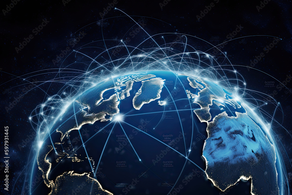 globe with connectivity, the concept of network security