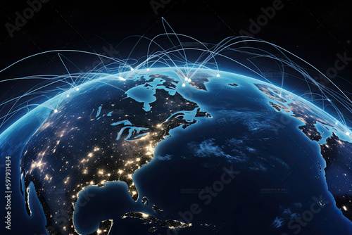 globe with internet connectivity, the concept of network security, cloud computing, cybersecurity, geolocation, digital economy, fibre optics cables, satellite wireless communication, firewall,