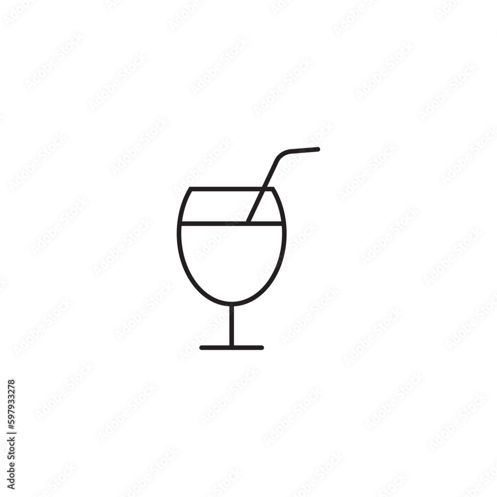 Cocktail line icon, alcohol logo vector Cocktail line icon, alcohol logo vector