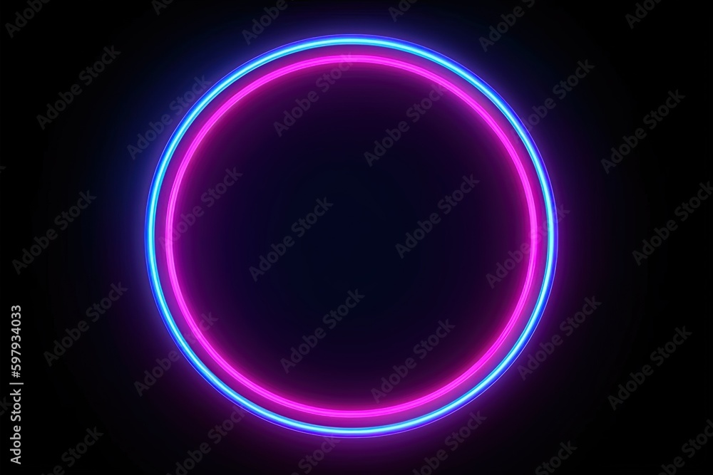 Neon Ring Pink Blue, Abstract background, Ai Generative Neon Ring Pink Blue, Abstract background, Ai Generative