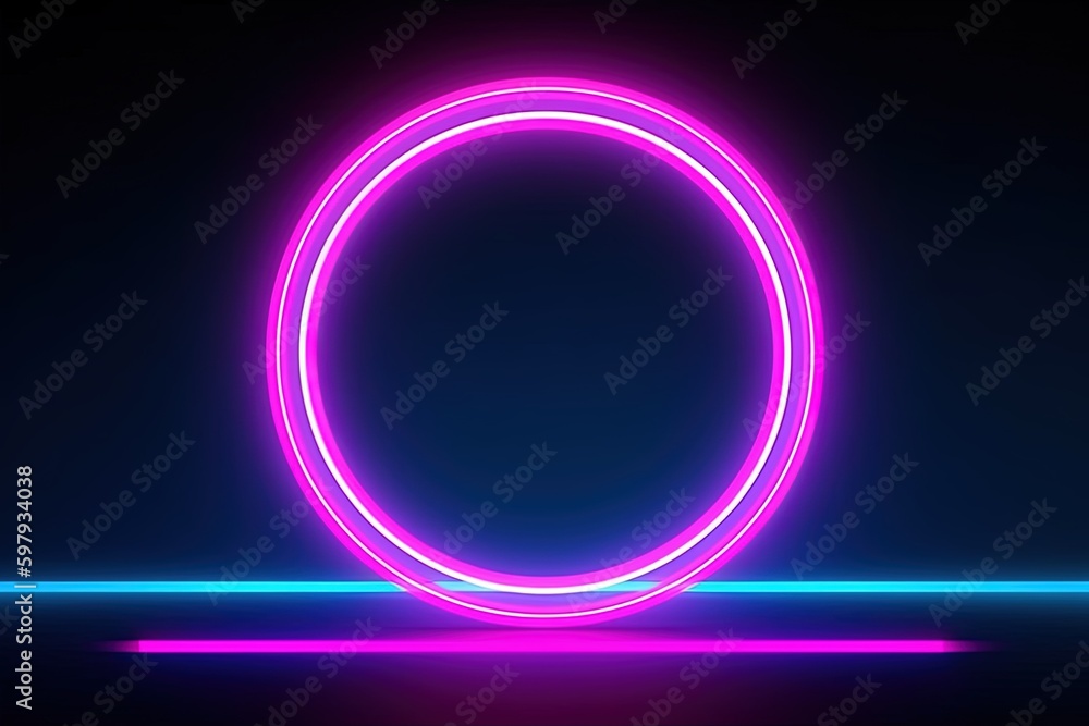 Neon Ring Pink Blue, Abstract background, Ai Generative Neon Ring Pink Blue, Abstract background, Ai Generative