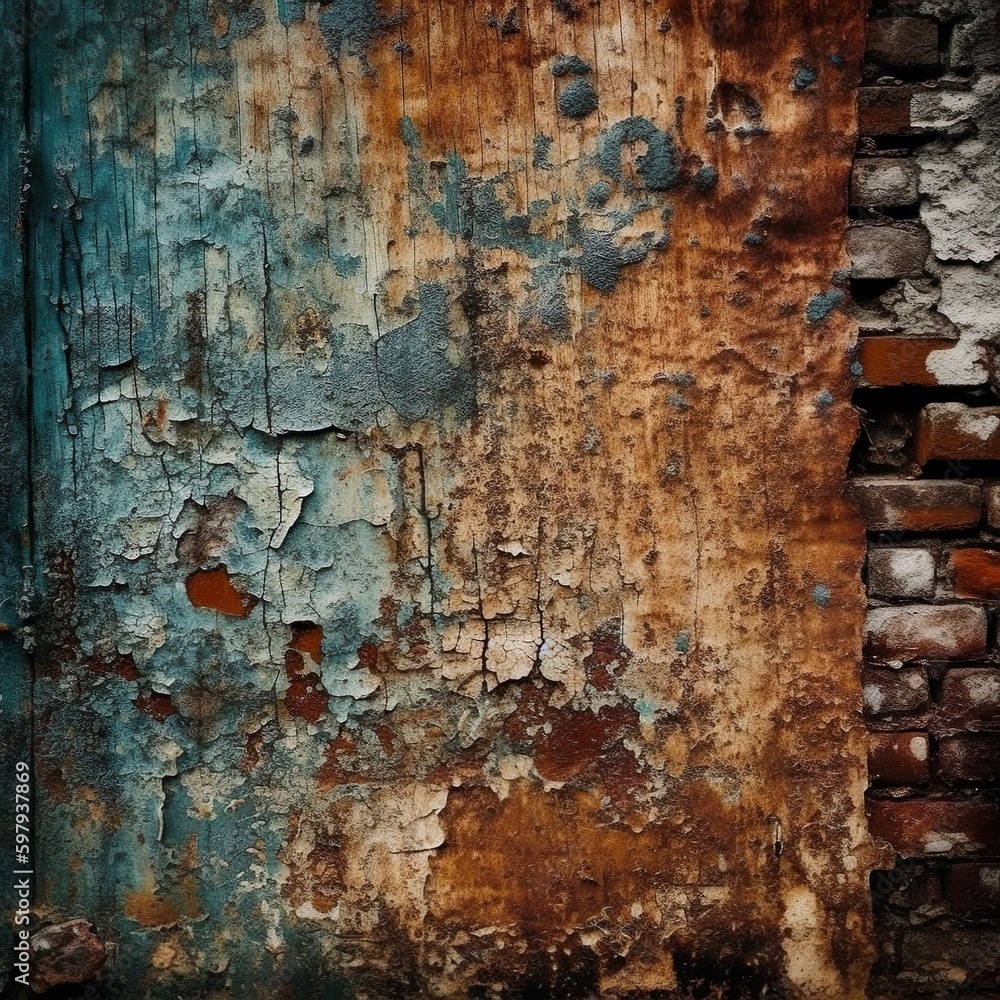 Background of Old Rusty Iron Plate or Rusty Metal Surface