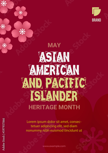Asian American and Pacific Islander Heritage Month. Vector poster for ads  social media  card  banner  background.