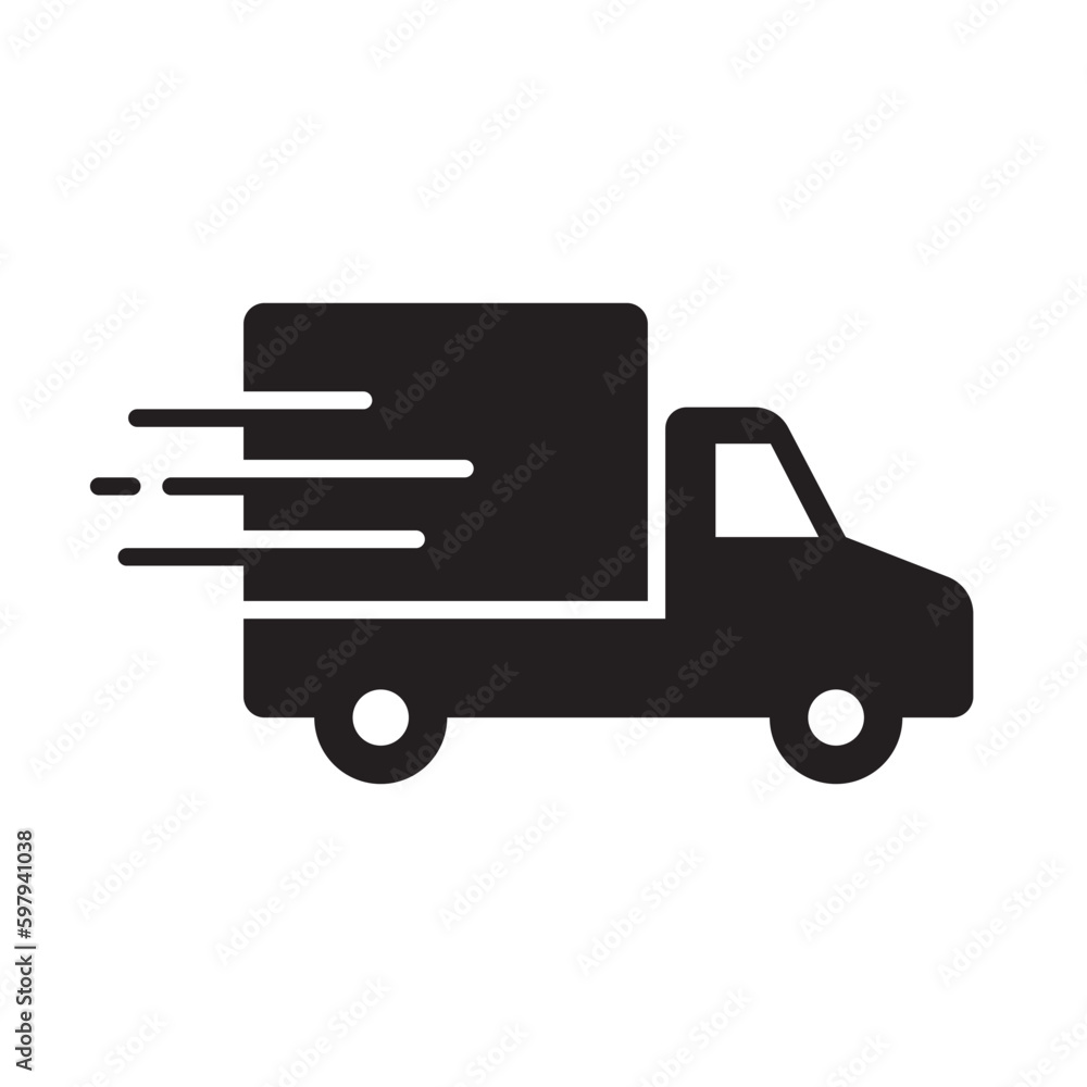 Shipping fast delivery truck icon symbol, Pictogram flat design for apps and websites, Isolated on white background, Vector illustration Shipping fast delivery truck icon symbol, Pictogram flat design for apps and websites, Isolated on white background, Vector illustration