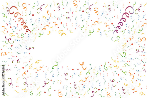 colorful celebration confetti and ribbon