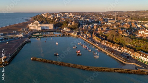 An aerial view of Folkestone Harbour