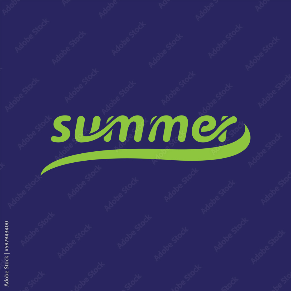 Summer typography logo design template
