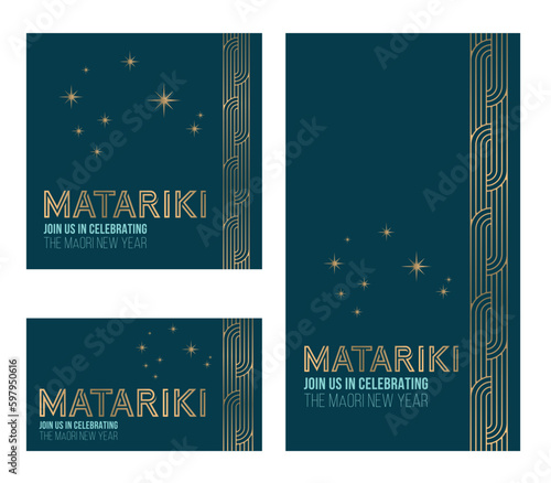 NZ Matariki Maori New Year Gold pattern photo