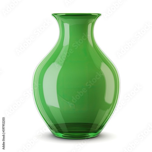 green vase isolated on white transparent generative ai