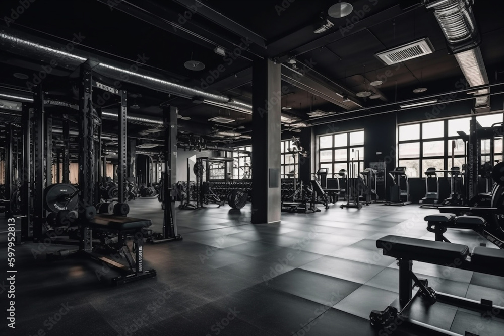 Obraz premium Fitness room bodybuilding club Generative AI